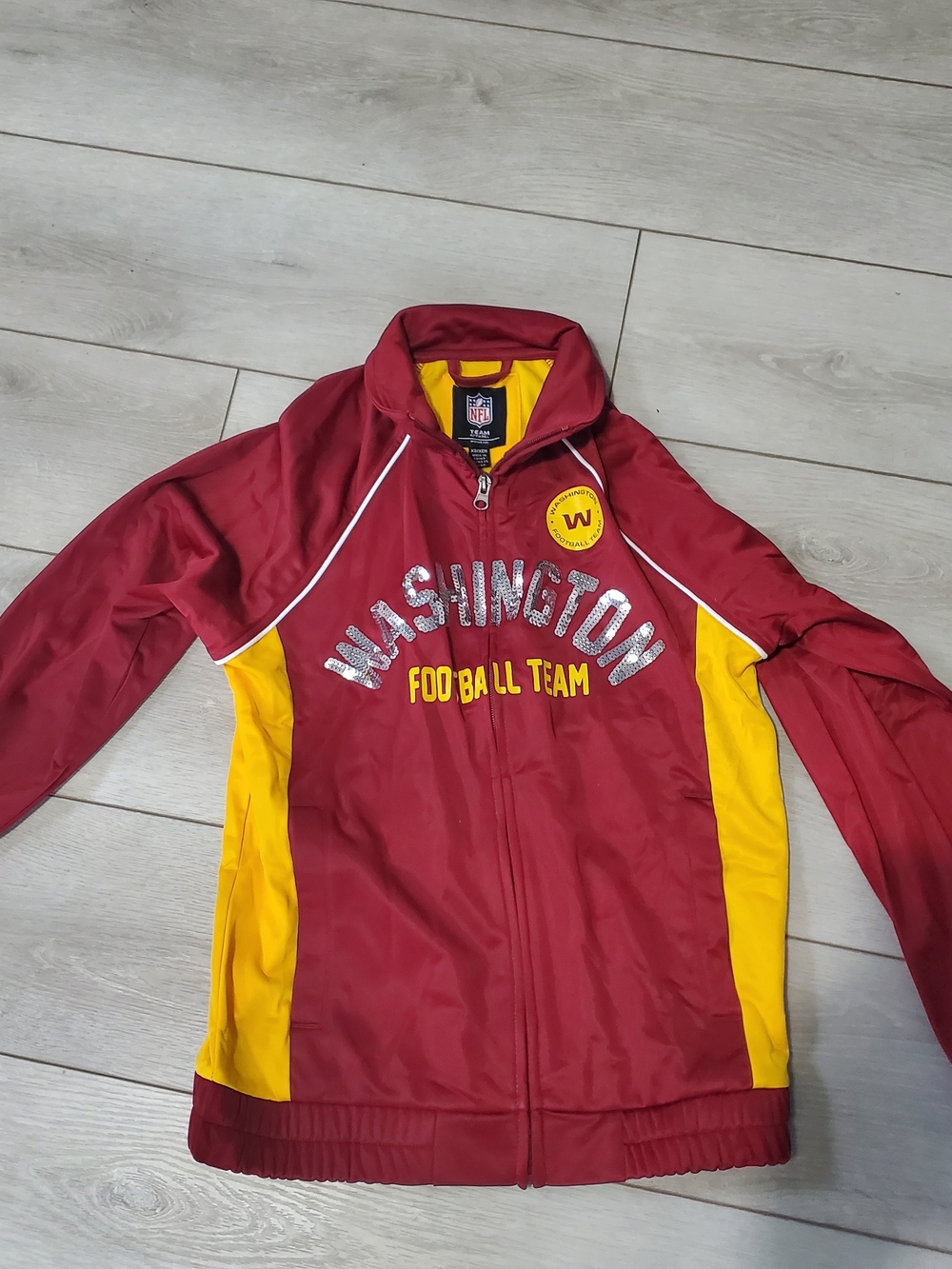 NFL Washington Football Burgundy and Gold Lightweight Full-Zip Jacket Womens Xs